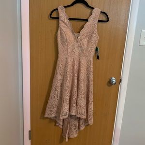 City Triangles Pink Lace High Low Dress NWT
